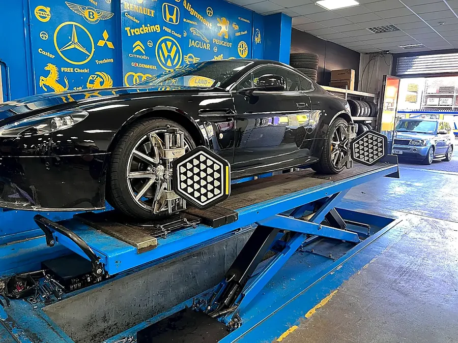 Wheel alignment check at Park Royal Tyre & Alignment Centre